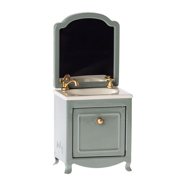 Maileg Waschtisch mit Spiegel „dark mint“, Metall, H15cm 11-2117-01