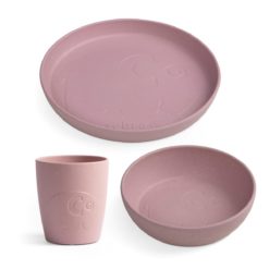 Sebra Kindergeschirr-Set MUMS „blossom pink“, Biokunststoff