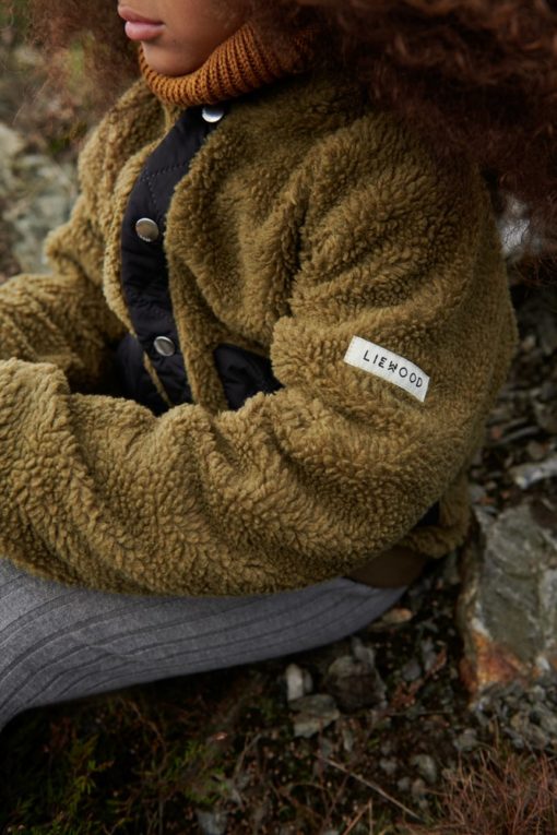 DELISTED Liewood Yves Sherpa Kapuzenjacke für Kinder „Khaki black mix“, 1-6 Jahre – Bild 13
