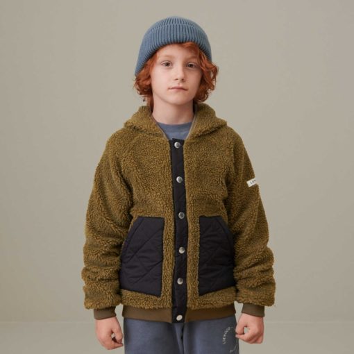 DELISTED Liewood Yves Sherpa Kapuzenjacke für Kinder „Khaki black mix“, 1-6 Jahre – Bild 5