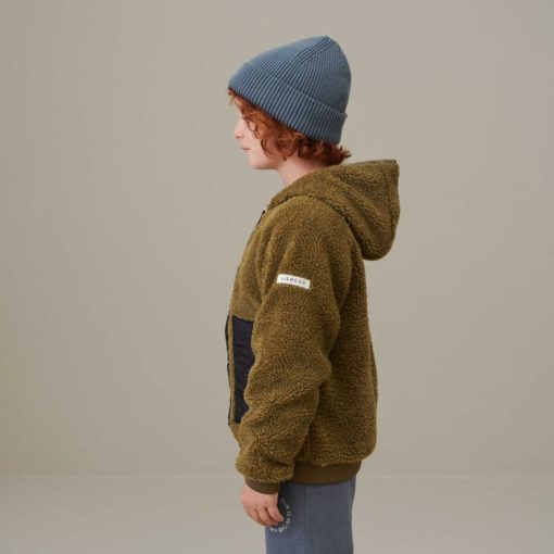 DELISTED Liewood Yves Sherpa Kapuzenjacke für Kinder „Khaki black mix“, 1-6 Jahre – Bild 6