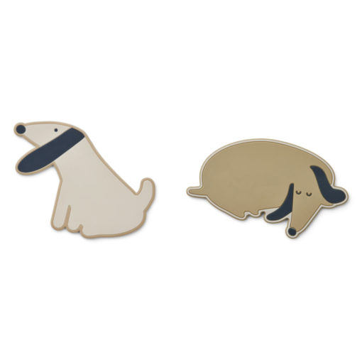 DELISTED Liewood Beißringe Gia „Dog / Oat mix“, 2er-Set, Silikon