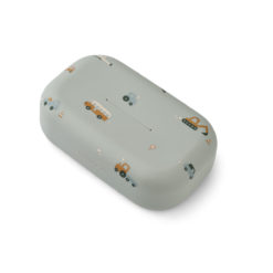 DELISTED Liewood Feuchttücherbox Oline „Vehicles / Dove blue mix“, 19x11x6cm