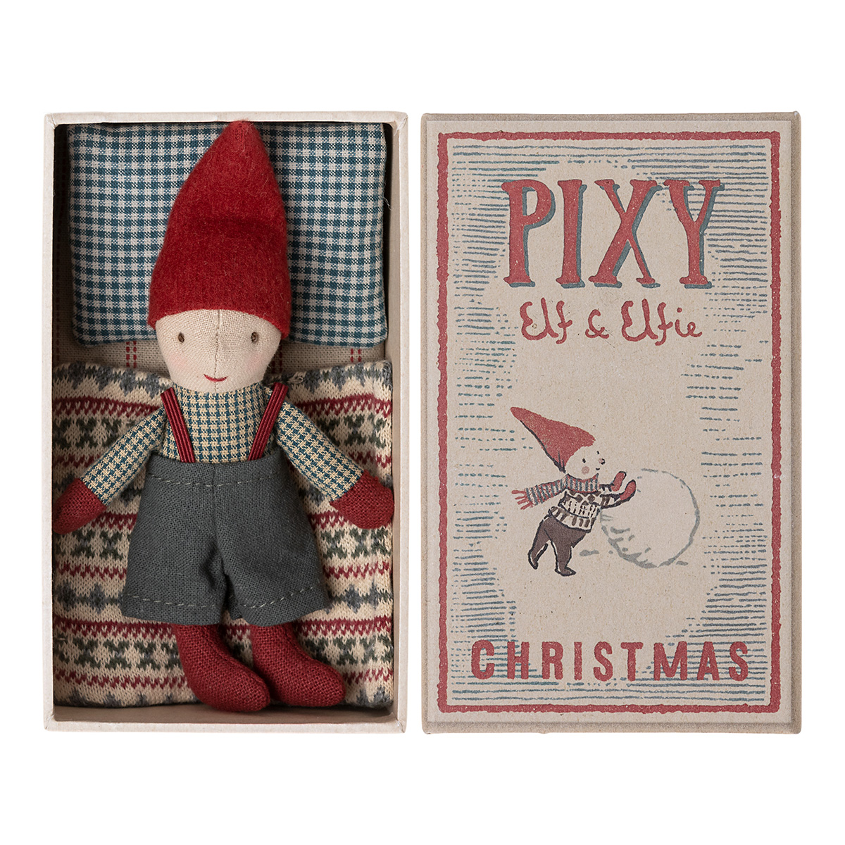 DELISTED Maileg Weihnachtself Pixy Elf in Streichholzschachtel, H14 cm