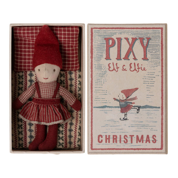 DELISTED Maileg Weihnachtself Pixy Elfie in Streichholzschachtel, H14 cm