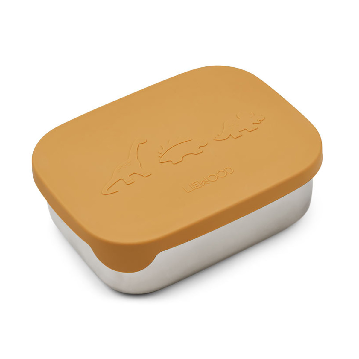 DELISTED Liewood Arthur Lunchbox „Dino yellow mellow“, Edelstahl mit Silikon-Deckel