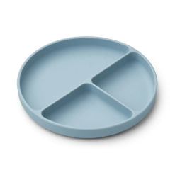 Liewood Frodo Silikon Menüteller mit Deckel „Mr Bear / Whale blue / Sea blue mix“, ø22cm – Bild 2