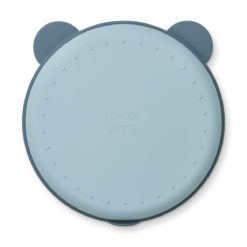 Liewood Frodo Silikon Menüteller mit Deckel „Mr Bear / Whale blue / Sea blue mix“, ø22cm – Bild 4