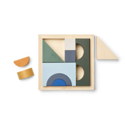 Liewood Geometrisches Holzpuzzle Ishan „Faune green multi mix“, Holzbausteine – Bild 2