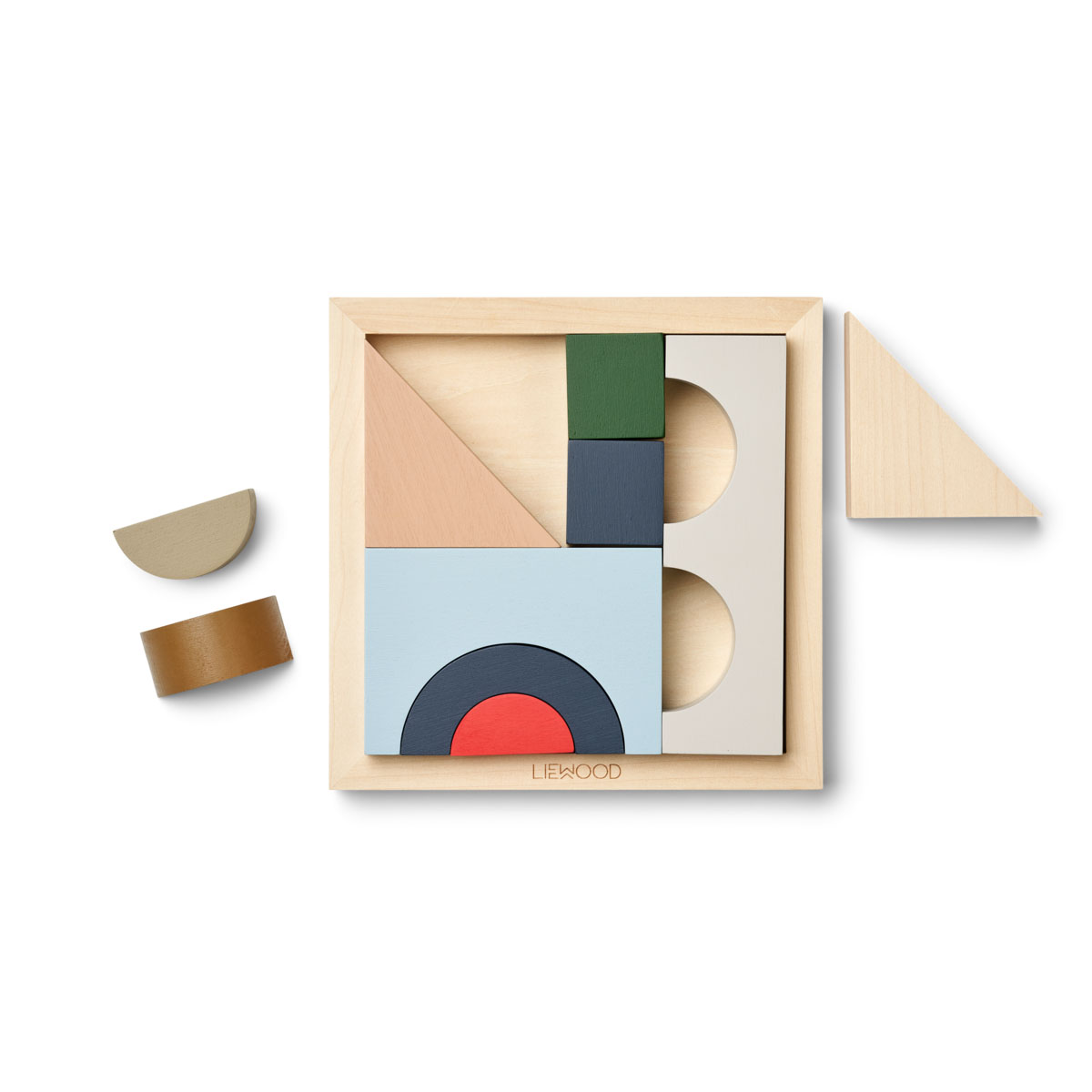 Liewood Geometrisches Holzpuzzle Ishan „Multi mix“, Holzbausteine – Bild 2