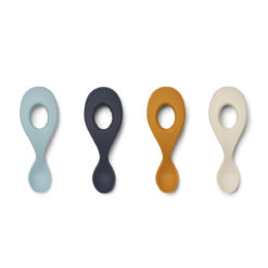 Liewood Liva Silikon-Löffel „Sea blue multi mix“, 4er-Set