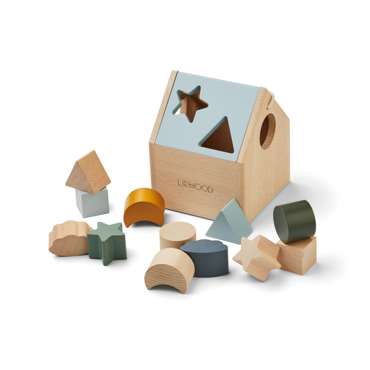 Liewood Steckspiel Ludwig „Faune green multi mix“, Holzformen Puzzle, 17x14cm