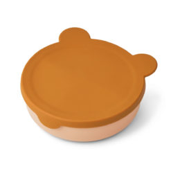DELISTED Liewood Rosie Silikon Menüschale mit Deckel „ Mr Bear / Mustard / Tuscany rose mix“, ø15cm – Bild 3