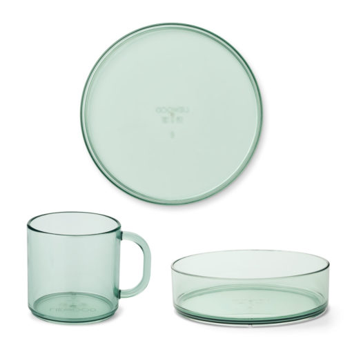 DELISTED Liewood Tritan-Geschirr-Set Siva „Peppermint“, 3er-Set, bruchsicher