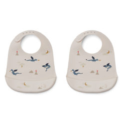 Liewood Tilda Silikon Lätzchen „Little dragon / Dark sandy mix“, 2er Set