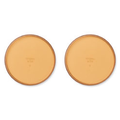 Liewood Tritan-Kinderteller Uma „Mustard“, 2er-Set, ø20cm, bruchsicher