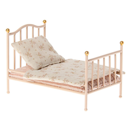 Maileg Vintage-Metallbett Bett für Mäuse „rose“, 9x8cm