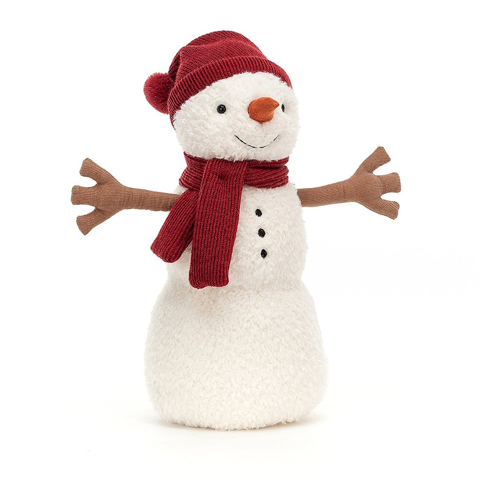 Jellycat Kuscheltier Teddy Snowman Large „red“ (34x15cm)