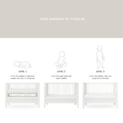 Cam Cam Babybett Harlekin „Weiß“, FSC Mix, 60x120cm – Bild 4