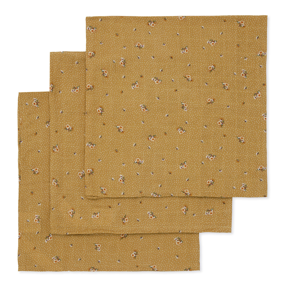 DELISTED Konges Sløjd Musselin Tuch-Set „Flower Bouquet Dijon“, 65cm, 3er-Set