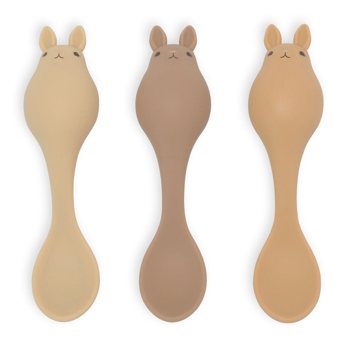 DELISTED Konges Sløjd Silikon-Babylöffel „Hase / Rose“, 3er-Set