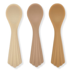 Konges Sløjd Silikon-Kinderlöffel „Muschel / Shell“, 3er-Set