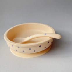 DELISTED Konges Sløjd Silikon-Schüssel-Set „Ocean / Blue Dot“, Saugnapf – Bild 2