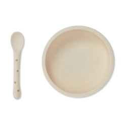 DELISTED Konges Sløjd Silikon-Schüssel-Set „Terracotta Dot“, Saugnapf