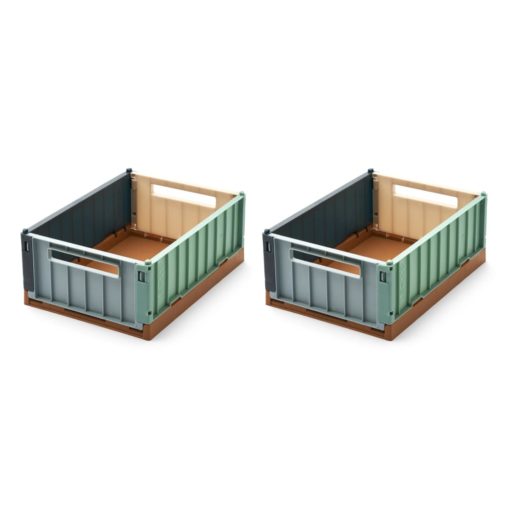 Liewood Aufbewahrungsbox Weston „Sea blue multi mix“, Größe S, 2er-Set, 25x18x10cm