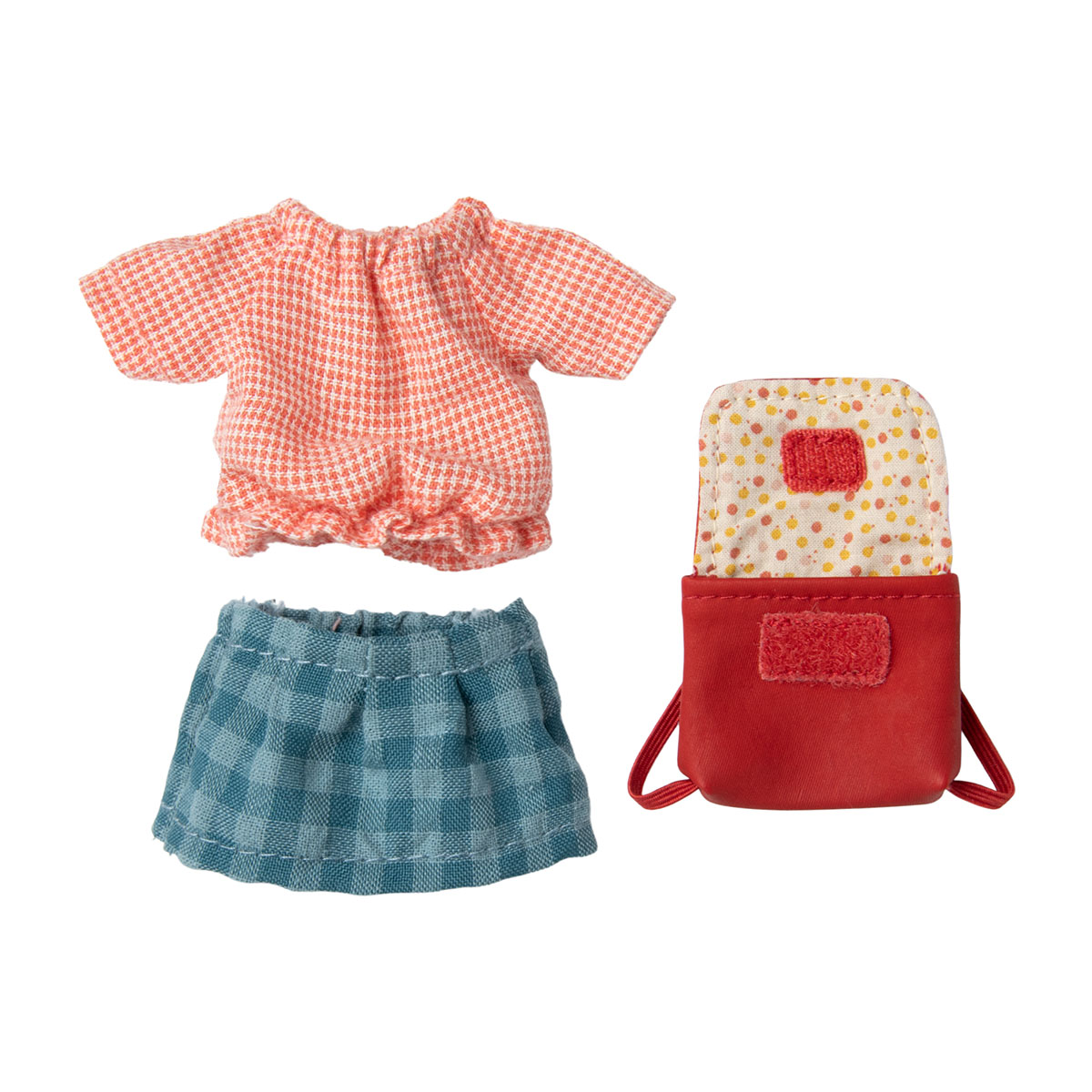Rakki Dolli 3-teiliges Puppenkleidungs-Set – Brauner Mantel, Blaue Jeans & Weißes T-Shirt Für 45,7 Cm Babypuppen