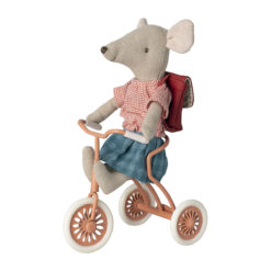 Maileg Vintage-Dreirad für Mäuse „Abri à tricycle / koralle“, 9x7cm – Bild 3