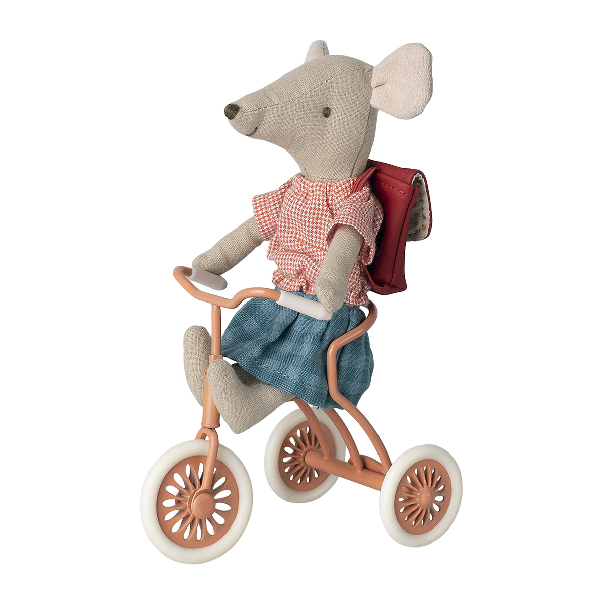 Maileg Vintage-Dreirad für Mäuse „Abri à tricycle / koralle“, 9x7cm – Bild 3