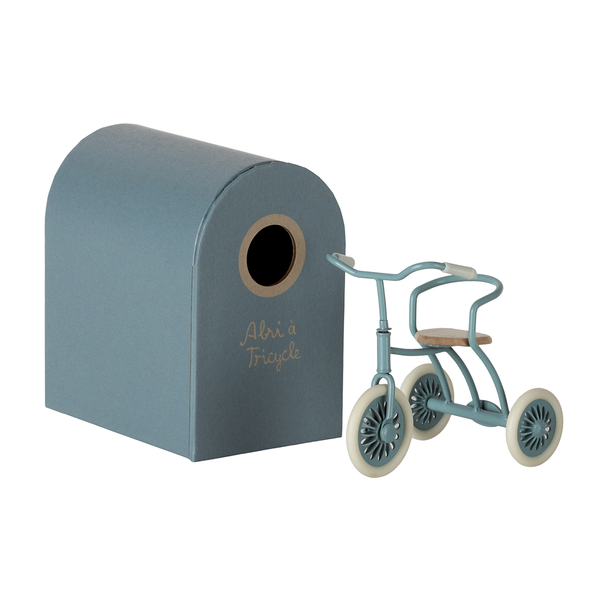 DELISTED Maileg Vintage-Dreirad für Mäuse „petrol blau“, 9x7cm – Bild 5