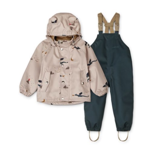 Liewood Dakota printed soft shell set_LW14949_0104_Little dragon_Dark sandy mix_3-22_1