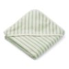 Liewood Kapuzenhandtuch Alba „Dusty mint / creme de la creme“, gestreift, 70x70cm