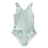 Liewood Kinder-Badeanzug Amara „Garden green / Creme de la creme“, LSF 40+, Gr. 86-128