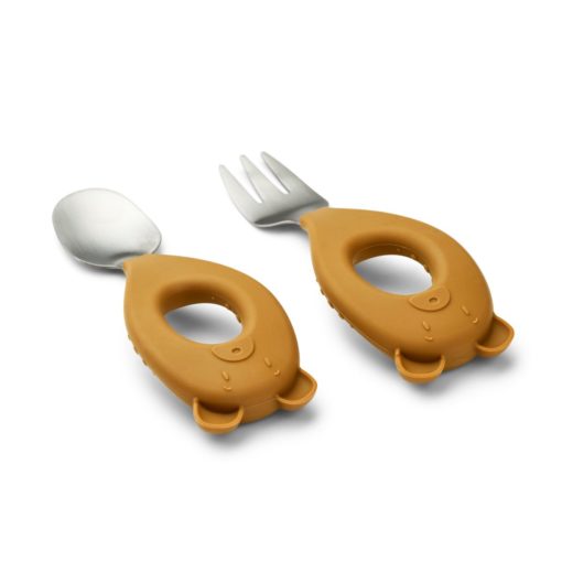 DELISTED Liewood Babybesteck-Set Stanley „Mr Bear / Golden caramel“, 2-teilig – Bild 3