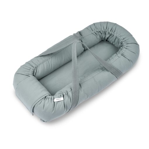 DELISTED Liewood Gro Babylift / Babynest „Blue fog“, Seersucker, Bio-Baumwolle – Bild 2