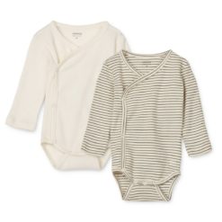 Liewood Baby-Body Hali „Whale blue / Creme de la creme“, 2er-Set, Gr. 56-80