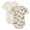 Liewood Baby-Body Hali „Leopard sandy / Creme de la creme“, 2er-Set, Gr. 56-80