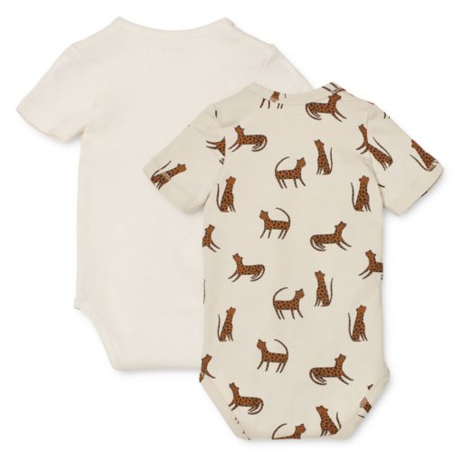 Liewood Baby-Body Hali „Leopard sandy / Creme de la creme“, 2er-Set, Gr. 64-80 – Bild 2