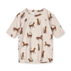 Liewood Noah Kurzarm-Schwimm-T-Shirt „Leopard / Sandy“, LSF 40+, Gr. 56-128