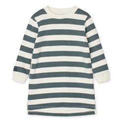 Liewood Sweat-Kleid Floda „Creme de la creme / Whale blue“, Gr. 86-122