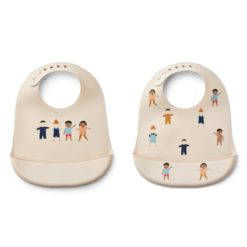Liewood Tilda Silikon Lätzchen „Kids / Sandy“, 2er Set