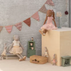 Maileg Wimpelgirlande mit 10 Flaggen, Rose, 2,8m