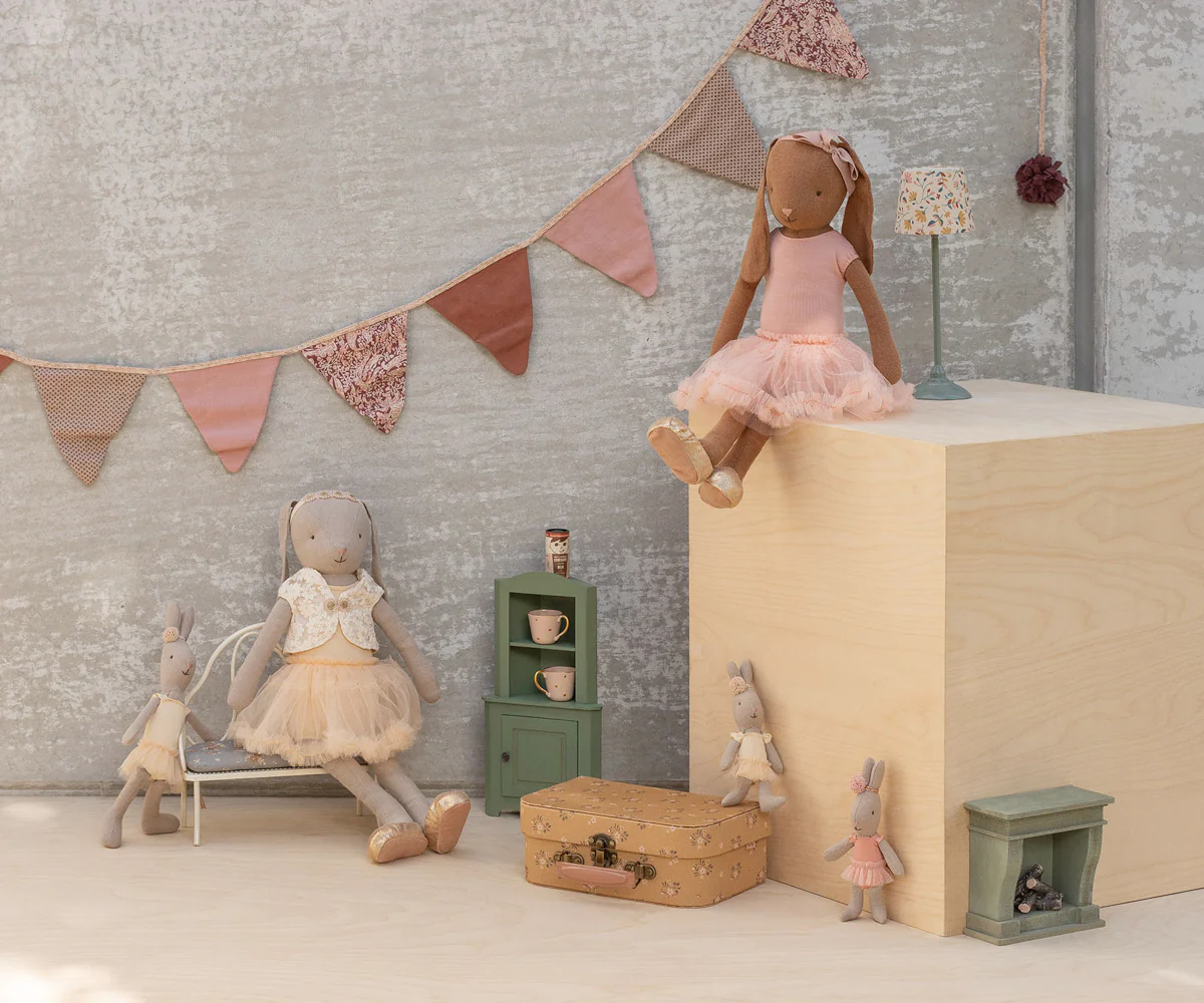 Maileg Wimpelgirlande mit 10 Flaggen, Rose, 2,8m