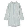 Liewood Schwimm-Jumpsuit Max „Sea blue : white“, Seersucker, LSF 40+, Gr. 56-122 01