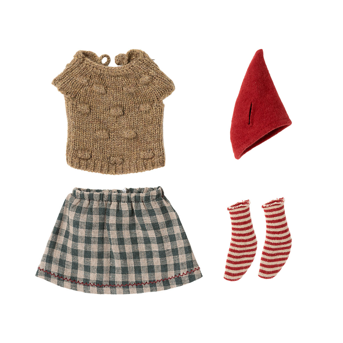 Maileg Weihnachtskleidungs-Set für Medium Maus „Mädchen“