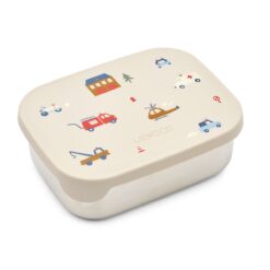 Liewood Arthur Lunchbox „Emergency vehicle : Sandy“, Edelstahl mit Silikon-Deckel