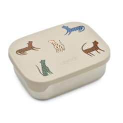 Liewood Arthur Lunchbox „Leopard multi mix“, Edelstahl mit Silikon-Deckel 01